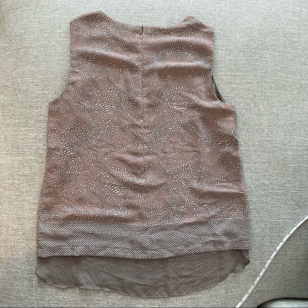 Rose & Olive Sleeveless Blouse with Pattern